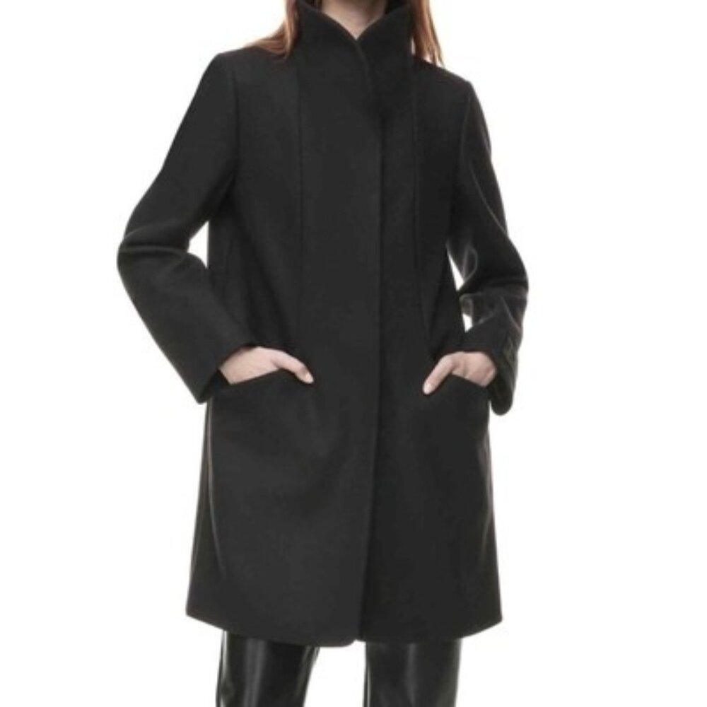 Aritzia Wilfred NWOT Cocoon Coat Wool Cashmere Mid Length Black Size XS PERFECT